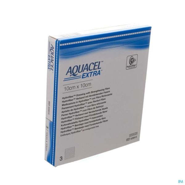 Aquacel extra pans hydrofiber+renf.fibr.10x10cm  3