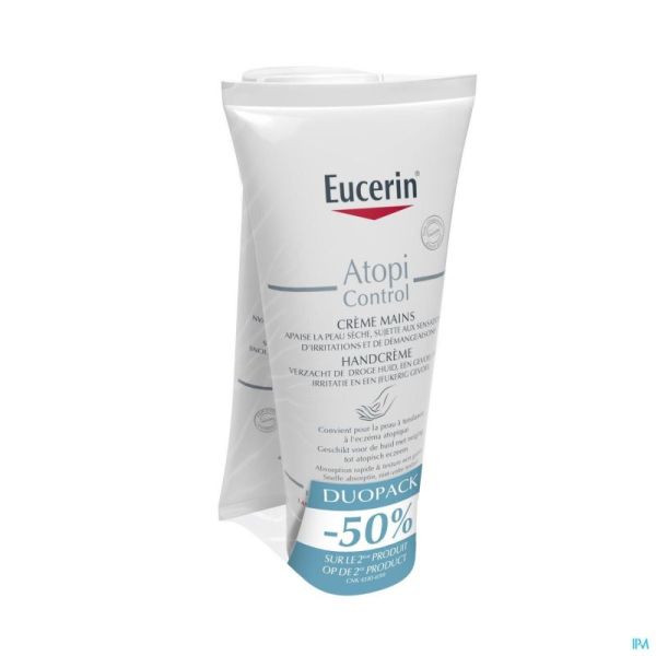 Eucerin atopicontrol creme mains duopack 2x75ml