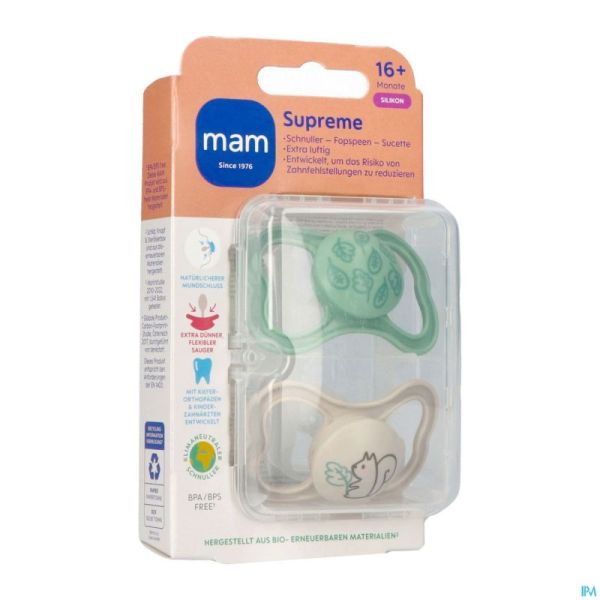 Mam supreme sucette silicone pure 16m+ uni 2