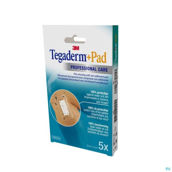 Tegaderm + pad 3m transp steril  5cmx 7cm  5 3582p