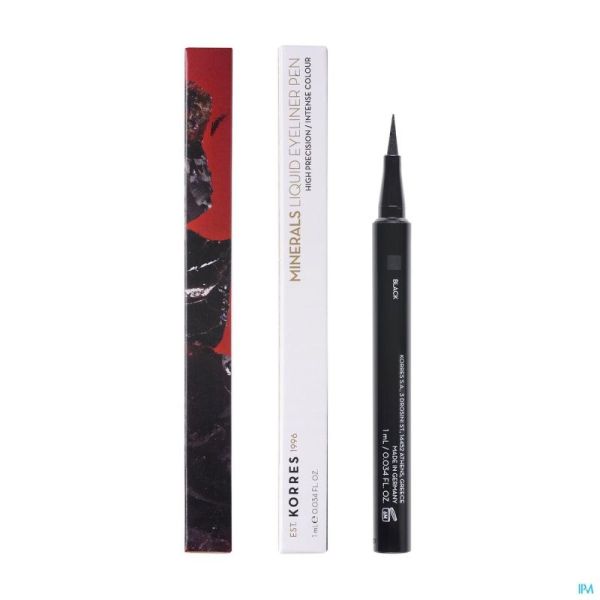 Korres km minerals liquid eyelin.pen 01 black 1ml