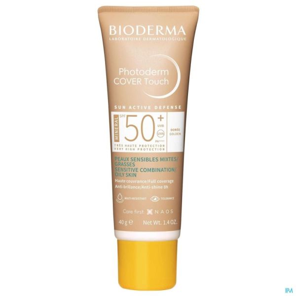 Bioderma photoderm cover touch min.ip50+ doree 40g
