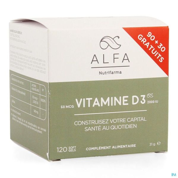 Alfa vitamine d3 50mcg softgel 120