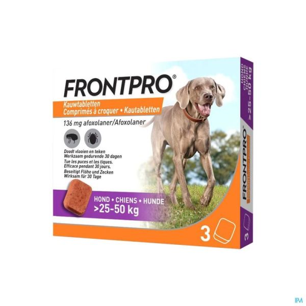 Frontpro 136mg >25-50kg chien    comp croq 3