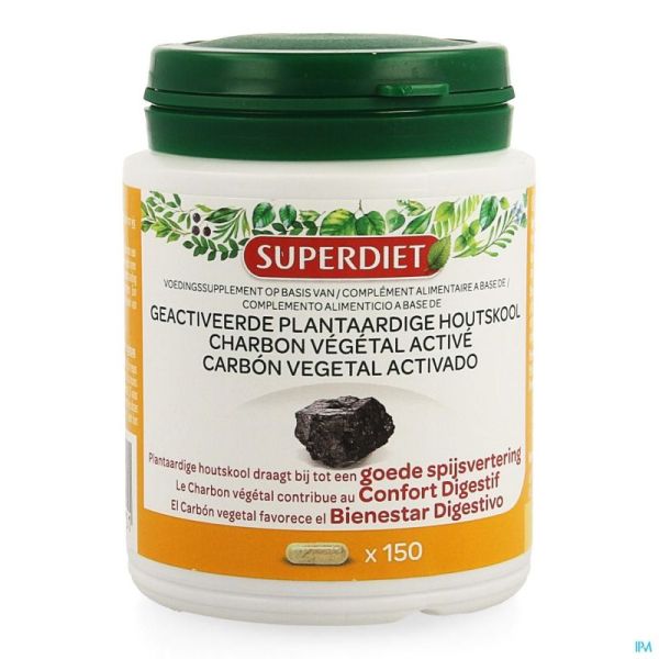 Super diet charbon vegetal active    caps 150