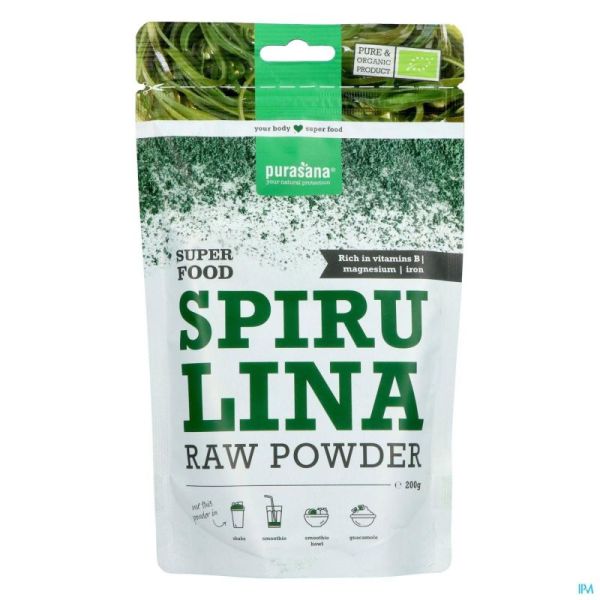 Purasana poudre de spiruline    200g be-bio-02