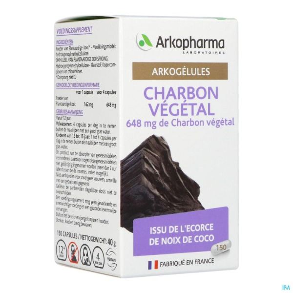 Arkogelules charbon vegetal    caps 150