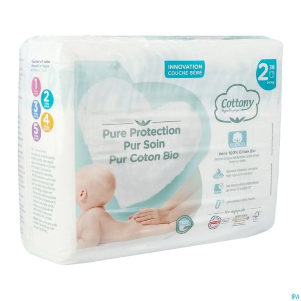 Cottony baby diapers size 2  3 -  6kg  38