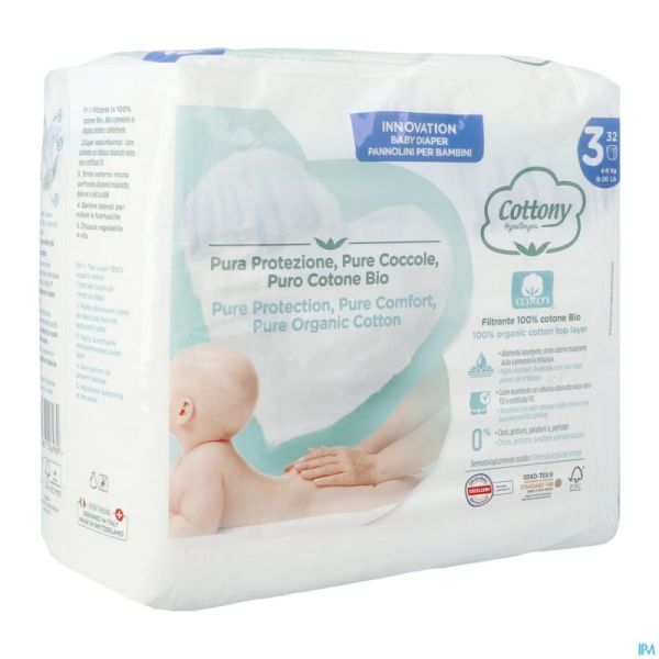 Cottony baby diapers size 3  4 -  9kg  32