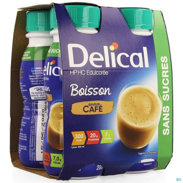 Delical boisson hp-hc s/sucre cafe    4x200ml