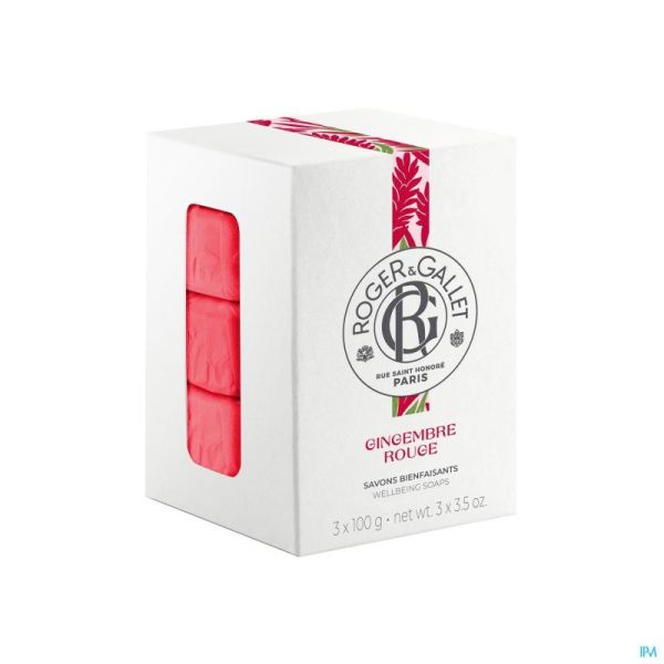 Roger&gallet gingembre rouge boite 3 savons   100g