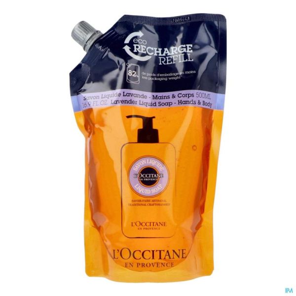 L'occitane karite savon liq lavande  ecorech.500ml