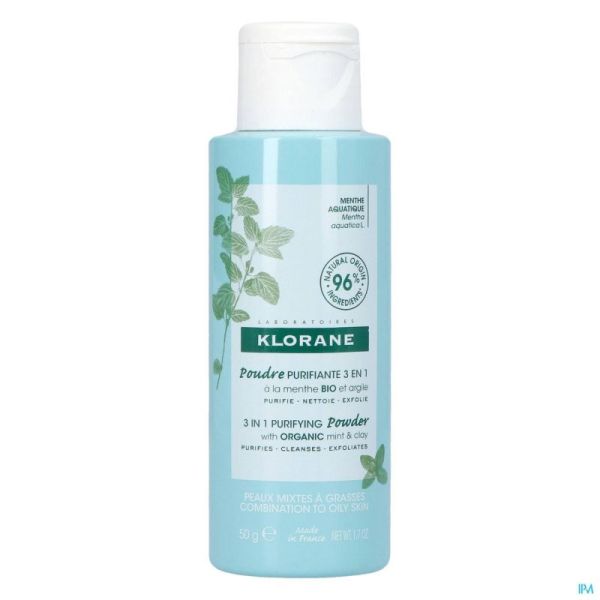 Klorane visage menthe aquatique poudre purif.  50g