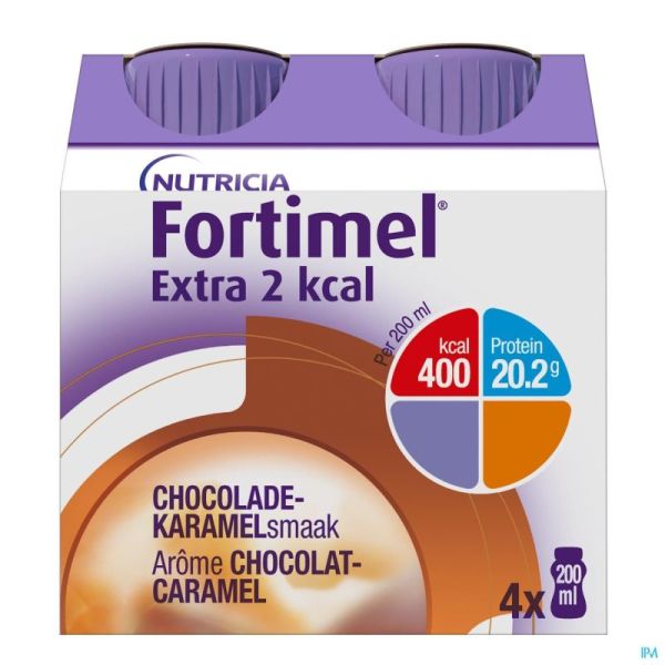 Fortimel extra 2kcal chocolat caramel 4x200ml