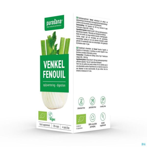 Purasana vegan fenouil    caps 120x250mg