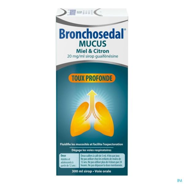 Bronchosedal mucus miel citron 300 ml 20 mg/ml