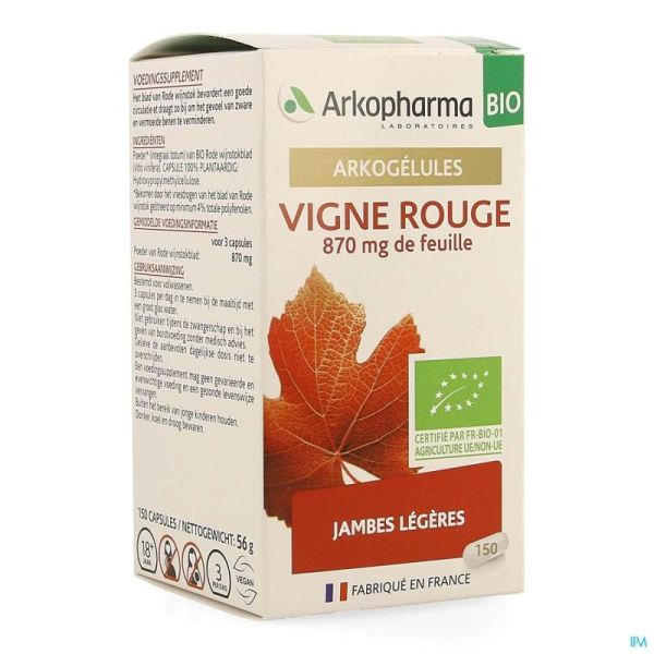 Arkogelules vigne rouge bio caps 150 nf