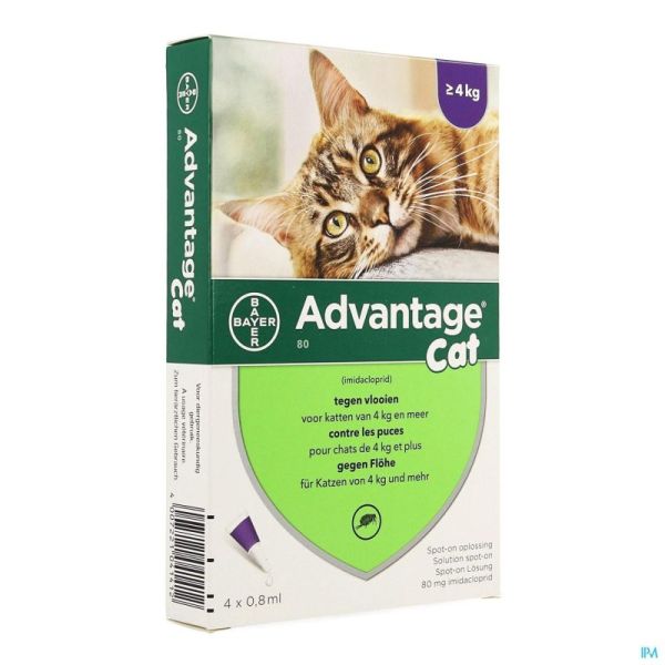 Advantage  80 chats >4kg  4x0,8ml