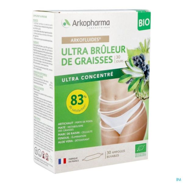 Arkofluides ultra bruleur graisse bio  amp 30x10ml