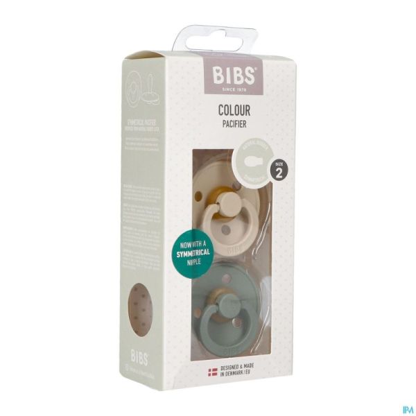 Bibs 2 sucette symmetric duo vanilla/pine 2