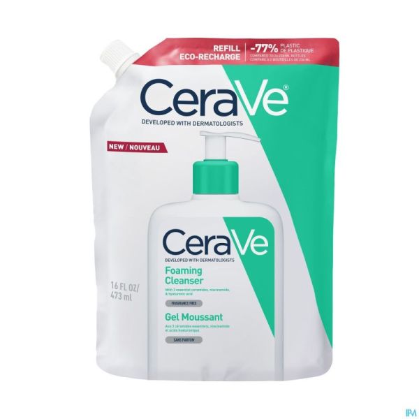 Cerave gel nettoyant moussant recharge 473ml