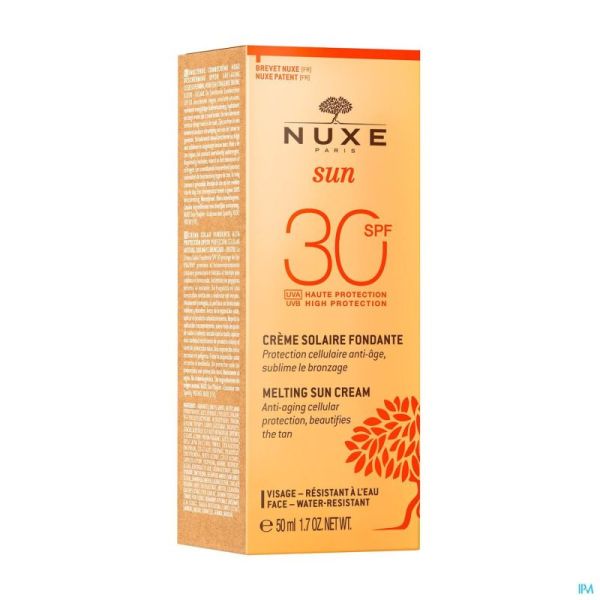 Nuxe sun creme solaire fondant ip30 visage 50ml