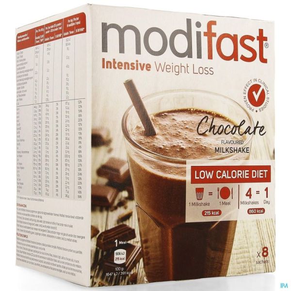 Modifast intensive choco flavoured milkshake 8x55g