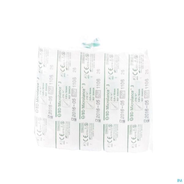 Bd microlance 3 aig.21g 5/8 rb 0,8x16mm vert    10
