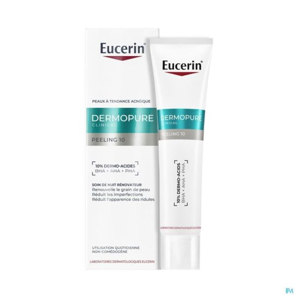 Eucerin dermopure clinic.peeling 10 soin nuit 40ml