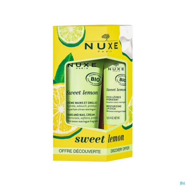 Nuxe sweet lemon duo stick levres 4g+cr mains 30ml