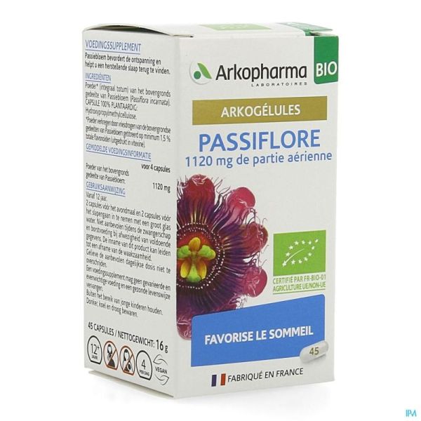 Arkogelules passiflore bio    caps 45 nf