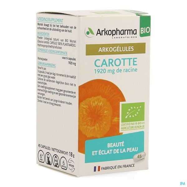 Arkogelules carotte bio caps 45 nf
