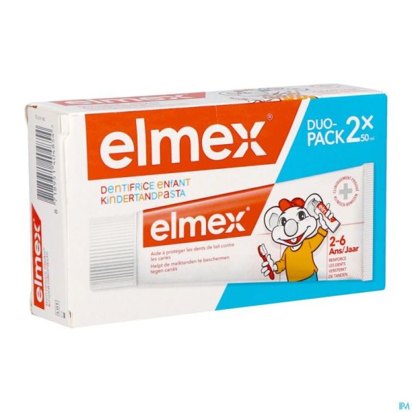 Elmex dentifrice enfant 2-6a 2x50ml